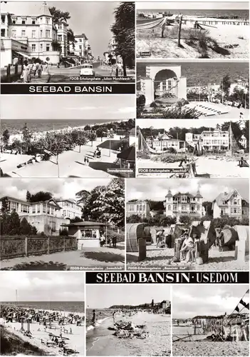 Seebad Bansin, 2 ungebr. Mehrbild-sw-AK.