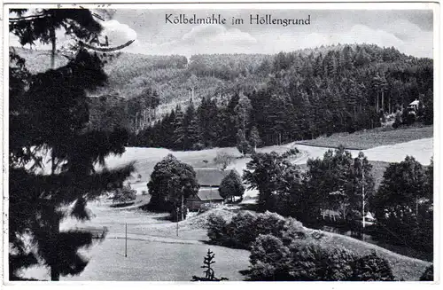 DR 1937, Landpost Stpl. KESSELMÜHLE über Reichenbach auf Gasthof AK m. 6 Pf.