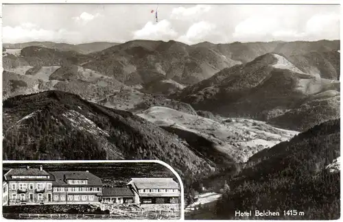 DR 1943, Höchste Posthilfstelle Badens BELCHEN auf Hotel Ak m. 6 Pf.