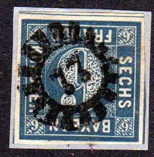 Bayern, MR 77 DEGGENDORF klar u. zentr. auf Briefstück m. breitrandiger 6 Kr. 