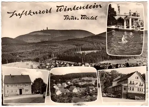 Winterstein, Freibad u. 2 Gasthäuser, ungebr. Mehrbild sw-AK