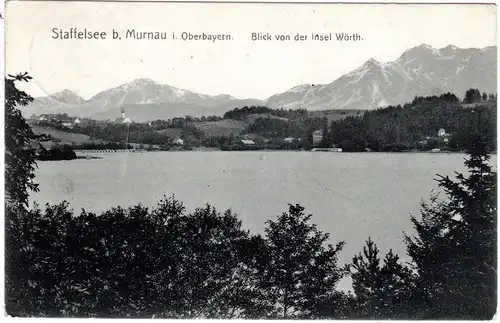 Bayern 1910, Posthilfstelle SCHWAIGANGER Taxe Murnau auf Staffelsee AK m. 5 Pf.