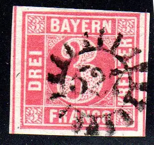 Bayern, MR 527 TREUCHTLINGEN zentrisch auf breitrandiger 3 Kr.