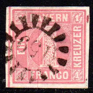 Bayern 3 Ia, breitrandige 1 Kr. m. MR 190 Ludwigshafen/Heiligenbrücken. Geprüft.