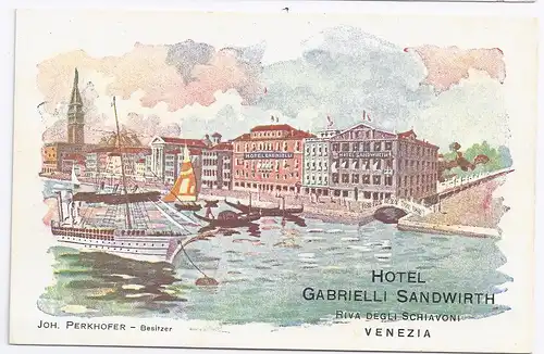 Italien,  Venedig Venezia, Veneto, Hotel Gabrielli Sandwirth Litho AK! #869