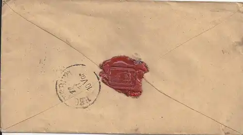 Bayern 1875, 3 Kr. WZ weite Welle, Mi. 33 auf Brief m HKS Markterlbach. #2355