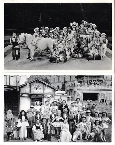 München Solln, Zirkus Stadt LILIPUT, 2 ungebr. Foto-AK