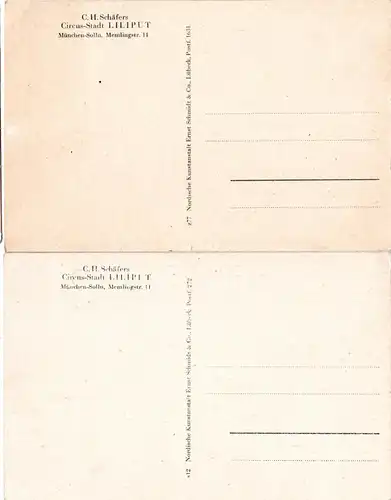 München Solln, Zirkus Stadt LILIPUT, 2 ungebr. Foto-AK