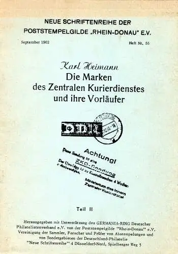 Heimann, Die Marken des Zentralen Kurierdienstes und ihre Vorläufer, Teil II