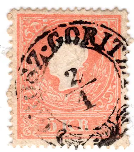 Österreich 5 Kr. Type I (ohne Schleife!) m. Kroatien Zier-Stpl. GROSZ GORITZA