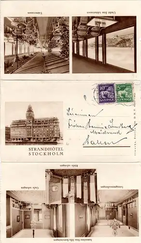 Schweden 1932, 5+10 öre auf Hotel Bilder Brief v. Stockholm 