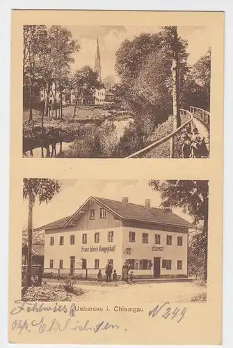 Bayern, Übersee i. Chiemgau, 1942 gebr. sw AK m. Baugeschäft  F. Scherk