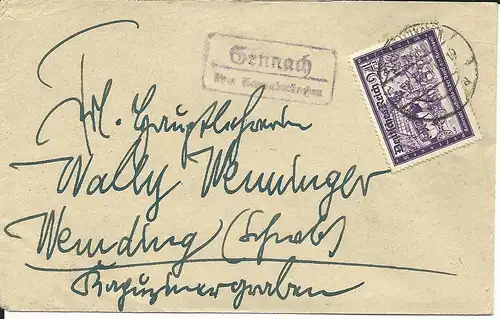 DR 1941, EF 24+36 Pf. Kameradschaftsblock auf Brief v. Schwabmünchen n. Wemding