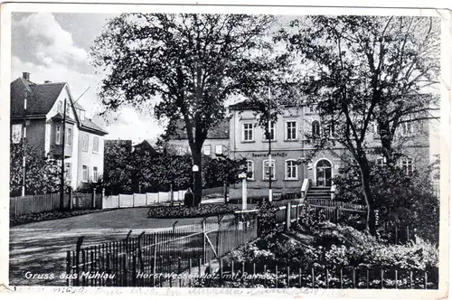 Mühlau über Burgstädt, 1936 nach Estland gebr. sw-Foto AK 