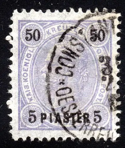 Österreichische Post Levante, sauber gest. 5 Piaster/50 Kreuzer