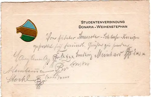 Freising, Studentenverbindung Donaria Weihenstephan, Studentica AK v. 1908