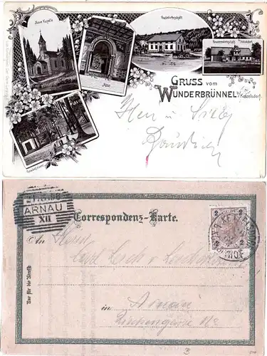 Österreich, Gruss vom Wunderbrünnel b. Ketzelsdorf, 1898 gebr. Litho-AK