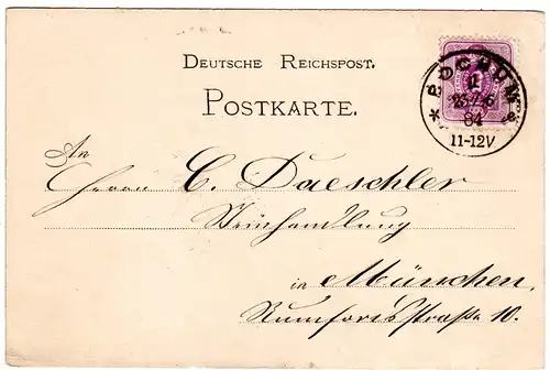 DR 1884, Klaucke Nr.12 BOCHUM e klar auf Karte m. 5 Pf. 