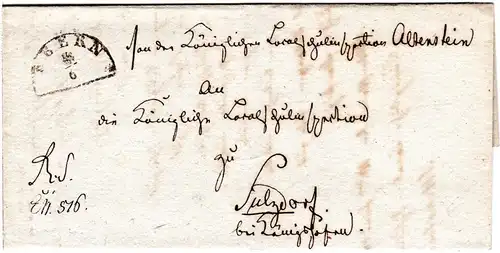 Bayern 1855, HKS EBERN auf Brief v. Altenstein n. Sulzdorf b. Königshofen