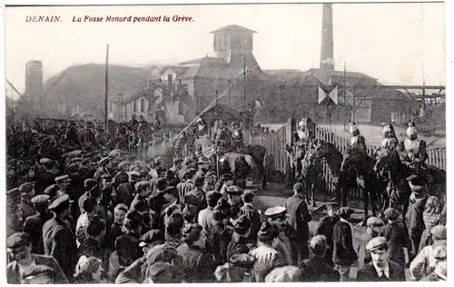 Denain, La Fosse Renard pendant la Grève, 1915 gebr. FP sw-AK