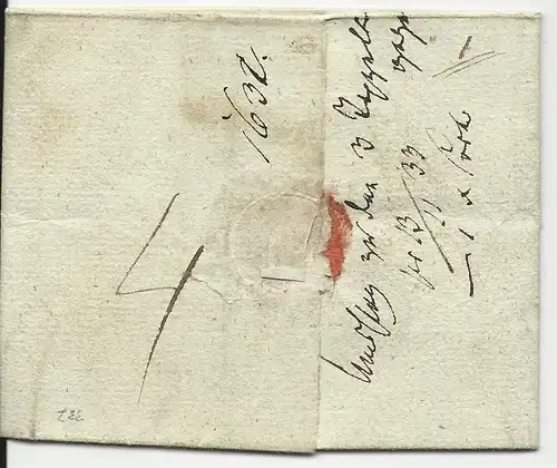 Bayern 1833, Fingerhutstempel Kronach auf Chargé Franko Brief v. Neundorf. #2189