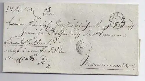 Preussen Polen ca.1845, Schlochau u. Marienwerder auf Faltbrief ohne Inhalt.#358