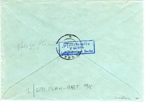 FP WK II 1941, Einschreiben Brief v. Trondheim über LG PA Berlin n. Passau