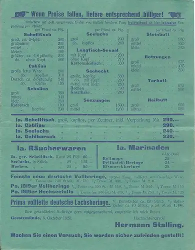 DR 1920, 10 Pf. auf Reklame Klappkarte v. Geestemünde 