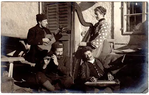 Österreich, Walsertal, 1906 v. Riezlern gebr. sw-AK m. Musikanten