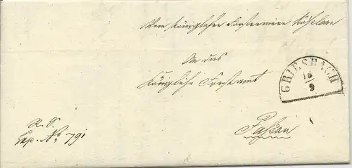 Bayern 1855, HKS GRIESBACH auf schönem Franko Brief v. Kösslarn n. Passau