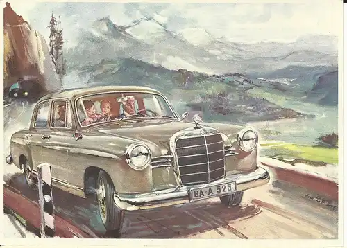 Mercedes Benz 180, ungebr. Farb Werbe AK des Herstellers