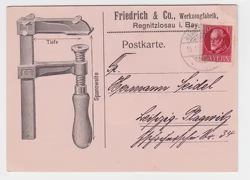 Bayern 1919, illustrierte Firmen Reklame Karte v. Regnitzlosau (bei Rehau)