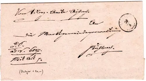 Bayern, Zierstpl. AICHACH auf Brief n. Kühbach.