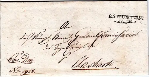 Bayern 1810, L2 FEUCHTWANG (kl. JZ!) auf Brief n. Ansbach