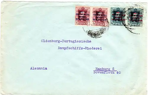 Marokko 1928, Paar 15 u. 5 C. Zona De...Marruecos auf Brief v. LARACHE 