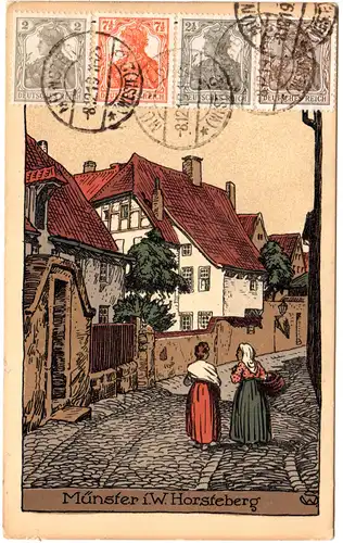Münster i.W. Horsteberg, 1919 gebr. Künstler-AK