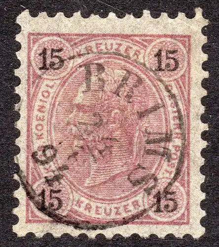 Österreich, 15 Kr. m. zentr. Böhmen-Fingerhutstpl. BRIMS