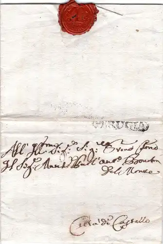 Italien 1778, L1 PERUGIA auf Brief v. ROMA n. Citta di Castello
