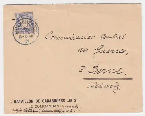 Bayern 1901, Vordruck Militär Brief m. 20 Pf. i.d. Schweiz. München XIX. #2031
