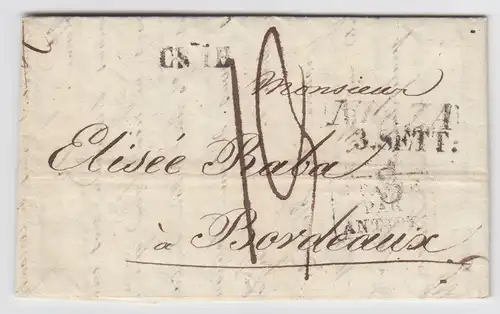 Italien Sardinien Frankreich 1831, L2 Nizza Porto Brief m. Italie p Antibes.#428