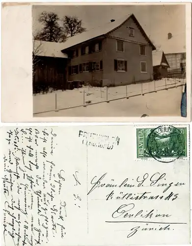 Schweiz 1920, L2 FRUTHWILEN (THURGAU) auf AK m. 7 1/2 C. u. Stpl. ERMATINGEN