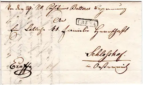 Lombardei 1833, R1 CREMA auf Brief n. Schlosshof Nieder-Österreich