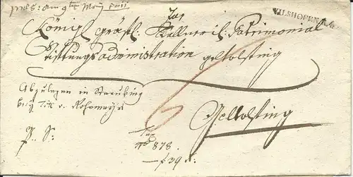 Bayern 1811, L1 Vilshofen R.4. auf Porto Brief n. Geltolfing. 