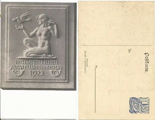 DR PP54 C2, ungebr. Privat Ganzsache Postwertzeichen Ausstellung Berlin 1922