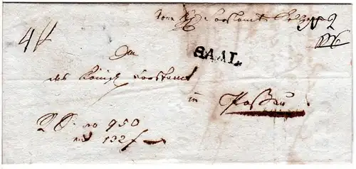 Bayern 1840, L1 SAAL auf Brief auf Brief n. Passau