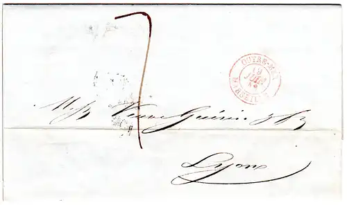 Italien Neapel 1844, Schiffsbrief v. Napoli n. Frankreich 