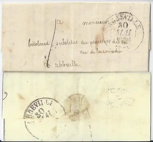 Frankreich 1838, Abbeville Lokal Brief! Ortsbrief Porto 1 (decime). #1144