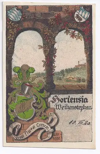 Freising, alte Studentica AK v. 1920, Hortensia Verbindung. (#527)