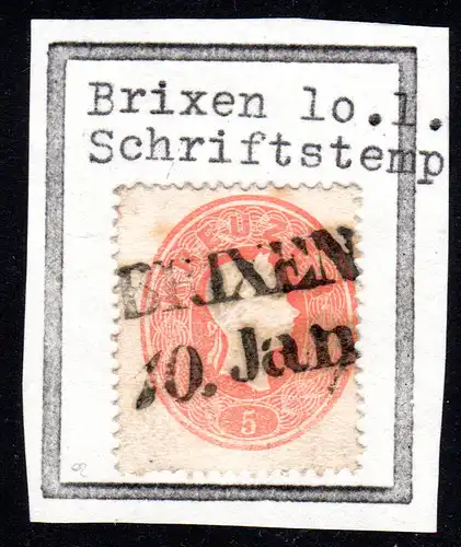 Österreich, 5 Kr. m. zentrischem Tirol-L2 BRIXEN 