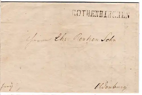 Oldenburg 1850, L1 ROTHENKIRCHEN auf Franko Brief 